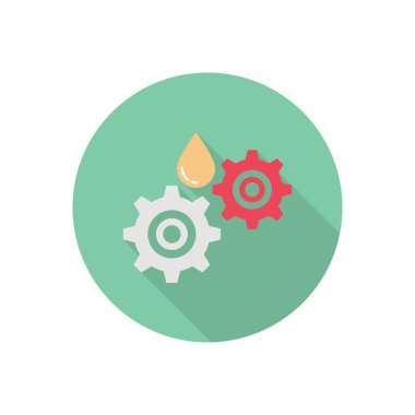 dişli daire gölge düz simgesi