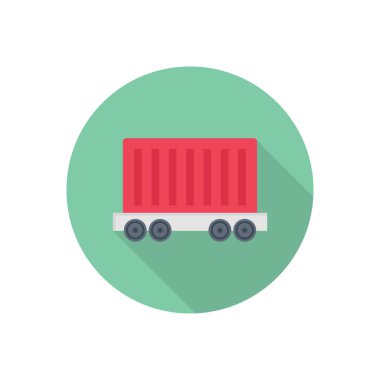 kamyon daire gölgesi düz simgesi