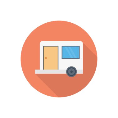 karavan dairesi gölge düz simgesi