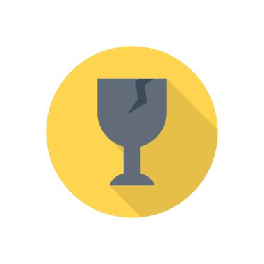 kırık çember gölge düz simgesi