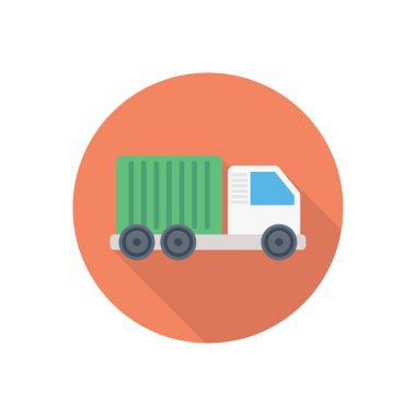 kamyon daire gölgesi düz simgesi