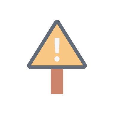 uyarı vektörü düz renk simgesi