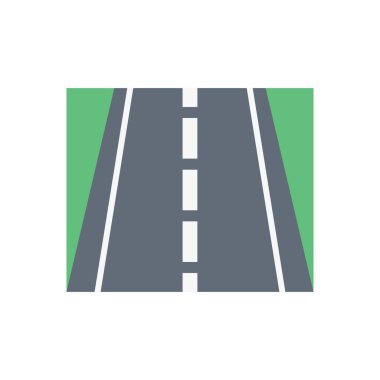 yol vektörü düz renk simgesi