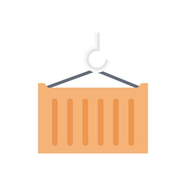 vinç vektörü düz renk simgesi