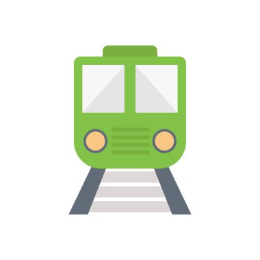 Demiryolu vektörü düz renk simgesi