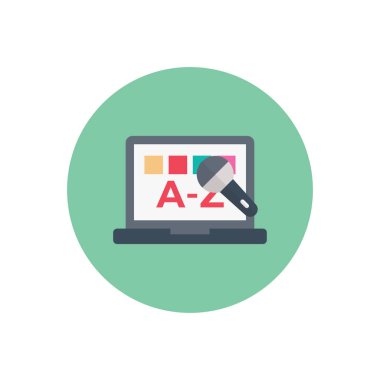 dil vektör dairesi düz simgesi