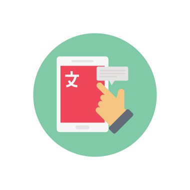 sohbet vektör dairesi düz simgesi