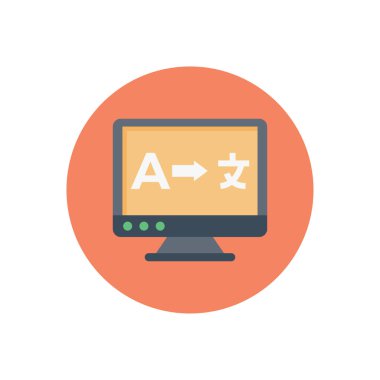 Çeviri vektörü dairesi düz simgesi