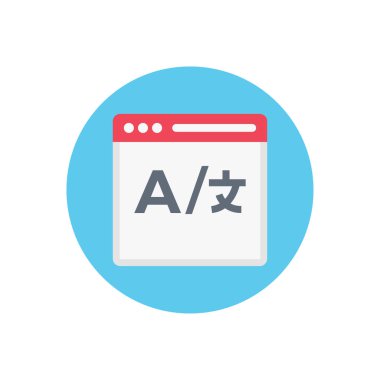 Çeviri vektörü dairesi düz simgesi