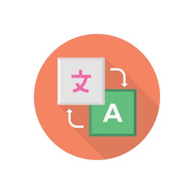 dil çemberi gölge düz simgesi