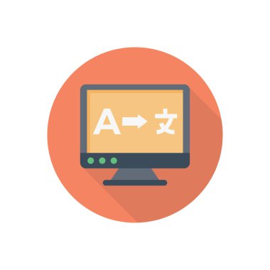 çeviri çemberi düz gölge simgesi