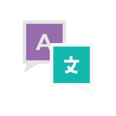 dil vektörü düz renk simgesi