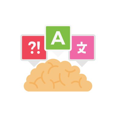 dil vektörü düz renk simgesi