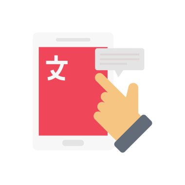 sohbet vektörü düz renk simgesi