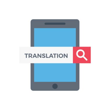 Çeviri vektörü düz renk simgesi