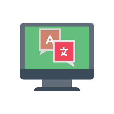 dil vektörü düz renk simgesi