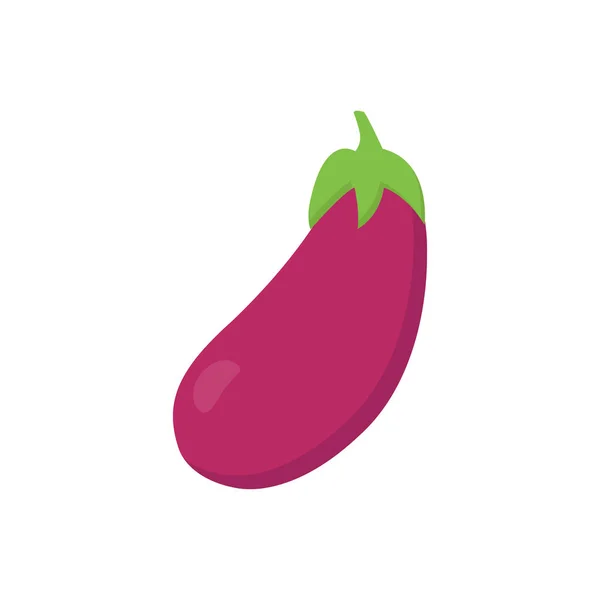 Brinjal Vector Vlakke Kleur Pictogram — Stockvector