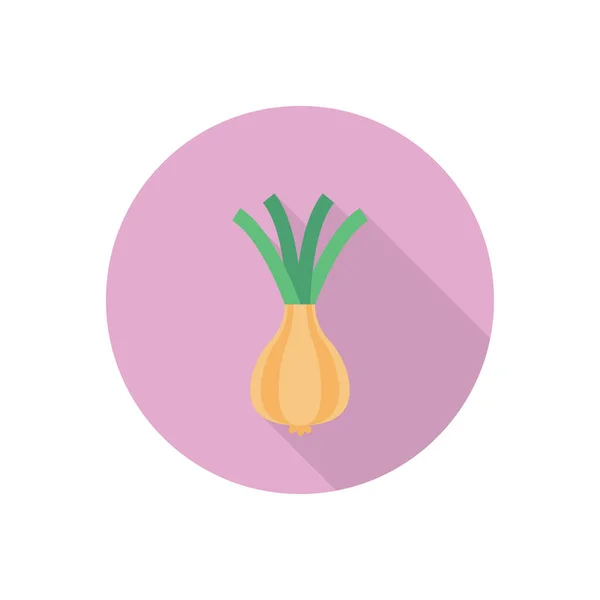 Vegetable Circle Shadow Flat Icon — Stock Vector