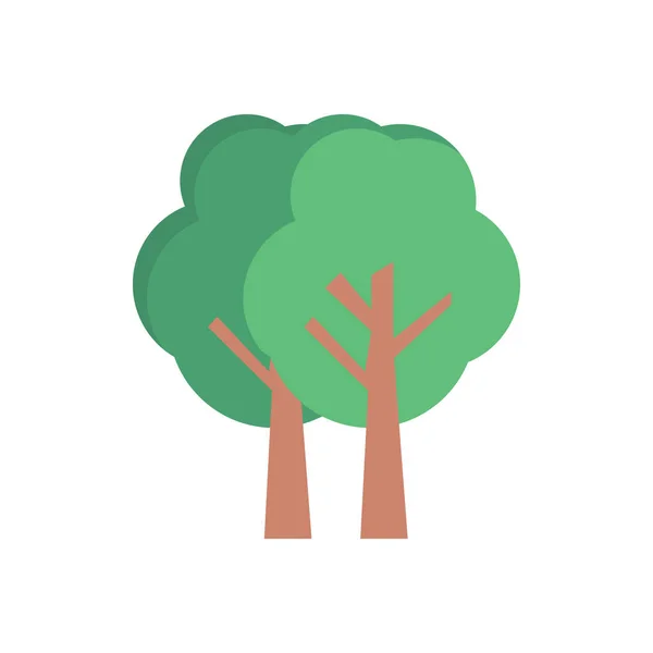 Vector Bosque Icono Color Plano — Vector de stock