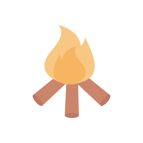 Campfire Vector Flat Colour Icon — Stock Vector
