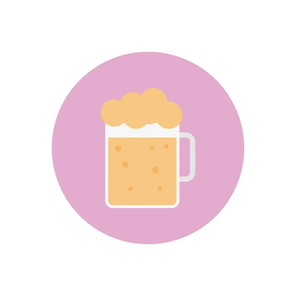 Champagne Vector Cirkel Plat Pictogram — Stockvector