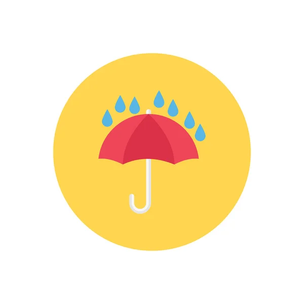 Rain Vector Circle Flat Icon — Stock Vector