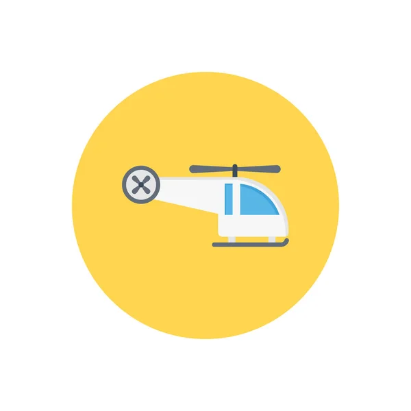 Heli Vector Cirkel Plat Pictogram — Stockvector