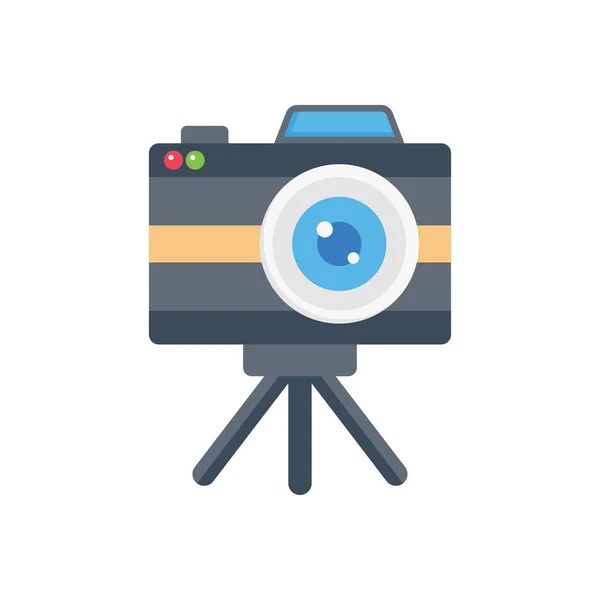 Camera Vector Flat Colour Icon — Stock Vector