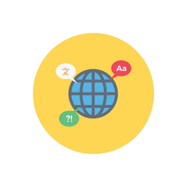 Dictionnaire Vectoriel Cercle Plat Icône — Image vectorielle