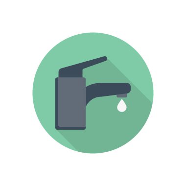 Musluk dairesi gölge düz simgesi