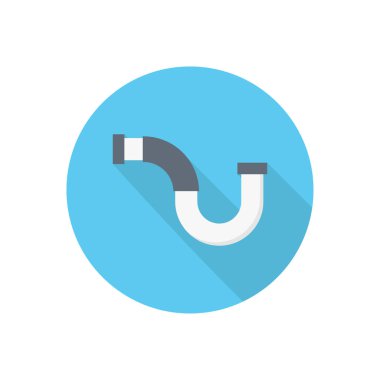 Boru hattı dairesi gölge düz simgesi