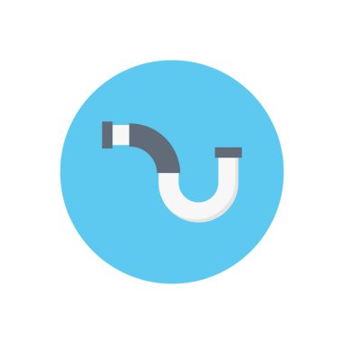 Boru hattı vektör dairesi düz simgesi