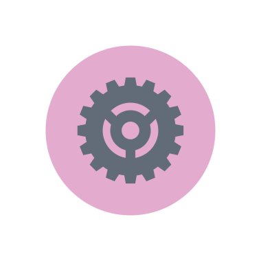 dişli vektör dairesi düz simgesi