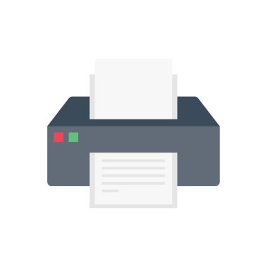 yazdırma vektörü düz renk simgesi