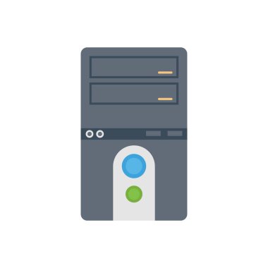 bilgisayar vektörü düz renk simgesi