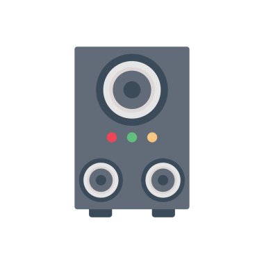 hoparlör vektörü düz renk simgesi