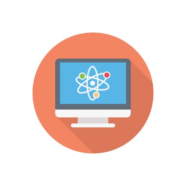 çevrimiçi daire gölge düz simgesi