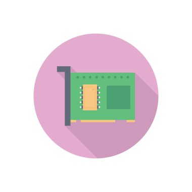 Donanım çemberi gölge düz simgesi