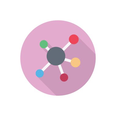 Bilim çemberi gölge düz simgesi