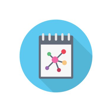 Bilim çemberi gölge düz simgesi