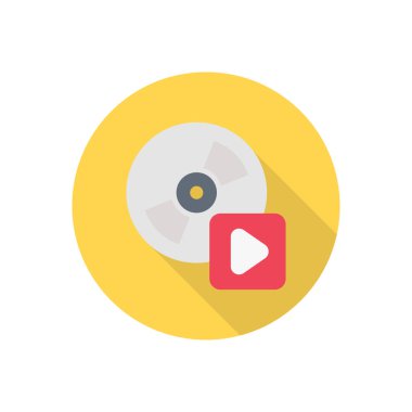 DVD çember gölge düz simgesi