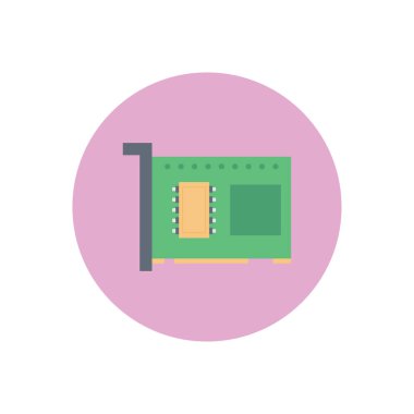 Donanım vektör dairesi düz simgesi