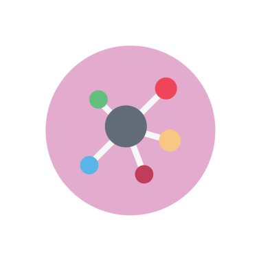 Bilim vektörü dairesi düz simgesi