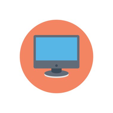 ekran vektör dairesi düz simgesi