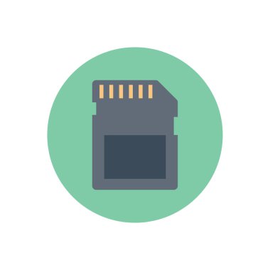 çip vektör dairesi düz simgesi