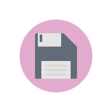 diskette vektör dairesi düz simgesi