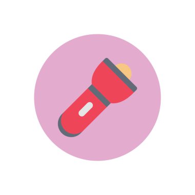 Meşale vektör dairesi düz simgesi