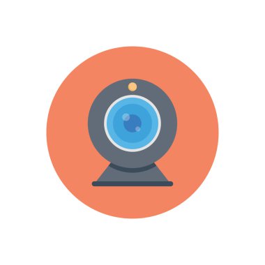 kamera vektör dairesi düz simgesi