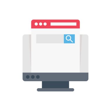 tarayıcı vektörü düz renk simgesi