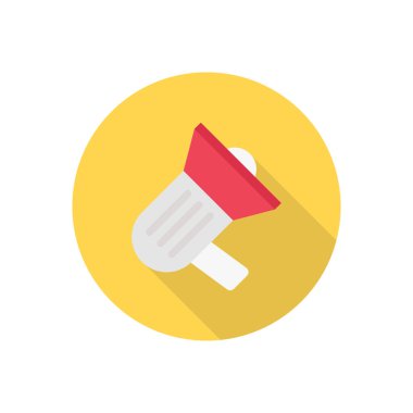 duyuru çemberi gölge düz simgesi